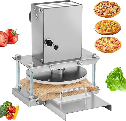 8.6" Electric Pizza Dough Press Machine– Stainless Steel Electric Dough Sheeter for Bakery, Home & Commercial Use, Electric Pizza Press for 1-2 People Includes 400 Parchment Paper