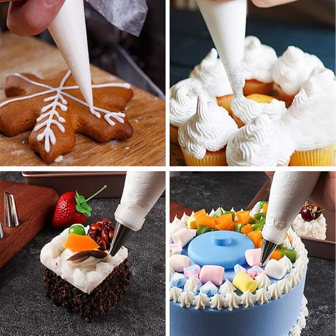 289PC Cake Decorating Kit with Cake Stand Turntable, Cake Baking Supplies 100+1 Piping Bags, Offset & Straight Spatulas Tools Set, 51 Numbered Piping Tips with Pattern Chart