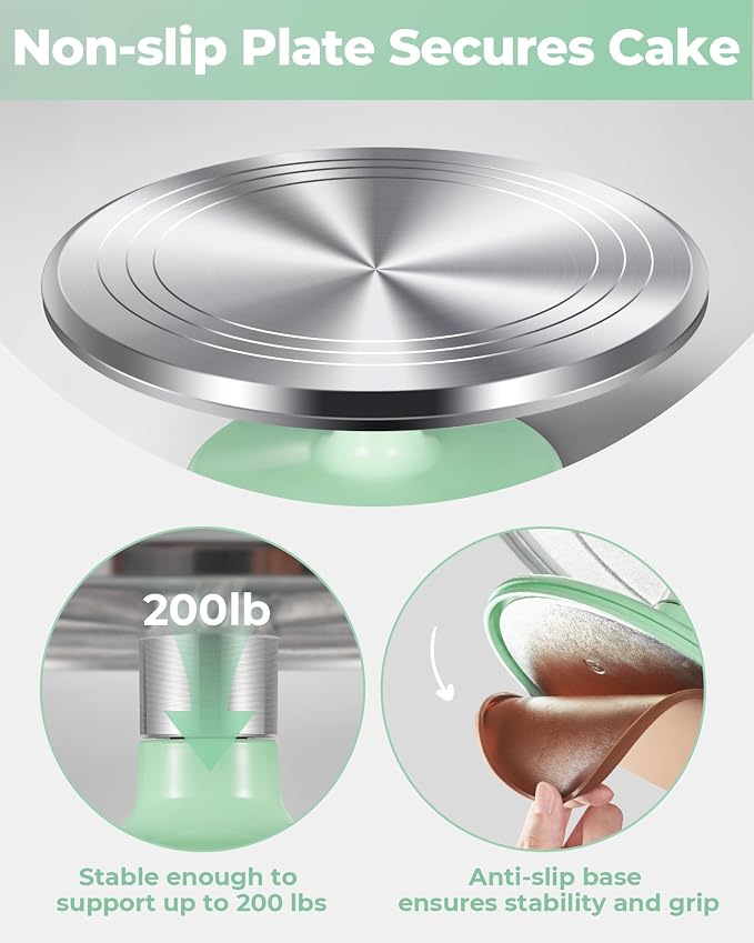 Kootek Aluminium Alloy Revolving Cake Stand 12 Inch Rotating Cake Turntable for Cake, Cupcake Decorating Supplies for Mother's Day