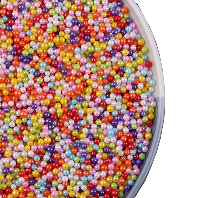 Rainbow Sprinkles Edible Pearls for Wedding Cake Decorations,130g 4.6OZ Cake sprinkles,Cookie sprinkles,Sugar Pearl, Edible Candy Pearls Cake Cupcake Topper (4mm-Rainbow(RedPurplePink))