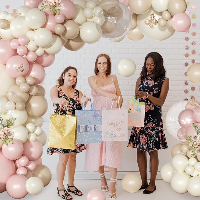 Dusty Pink Balloon Arch Kit 126 Pcs Pink and Sand White Balloon Arch Garland Kit Include Dusty Pink Sand White Balloons for Wedding Birthday Baby Shower Gender Reveal Decorations