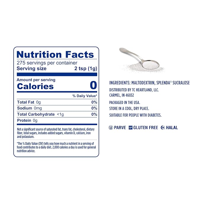 SPLENDA Zero Calorie Sweetener, Granulated Sugar Substitute, 9.7 Oz