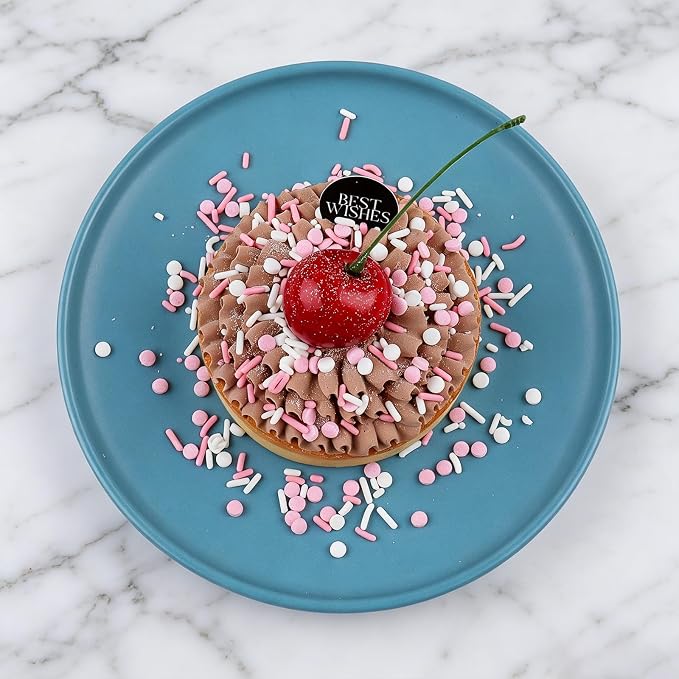 Pink Sprinkles for Cake Decorating, 4.6oz Ice Cream Sprinkles 3-Mix Nonpareils Confetti Jimmies for Cupcakes Ice Cream Dessert