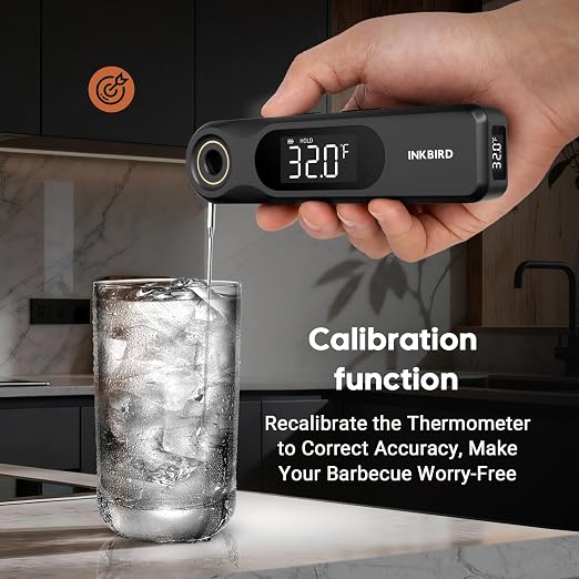 INKBIRD Dual Screen Display 0.5 Sec Rechargeable Instant Read Meat Thermometer for Cooking and BBQ, Professional 1.8mm Ultra-Fine Probe IP65 Waterproof Kitchen Thermometer with Magnets, Gill Smoker