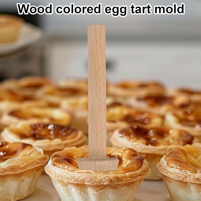 Wooden Tart Tamper,Double Side Pastry Dough Egg Tarts Pastry Tools DIY Cake Pastry Tools for Making Egg Tart, Pasta, Cheesecakes Dessert Kitchen Baking Tools (Model 1)