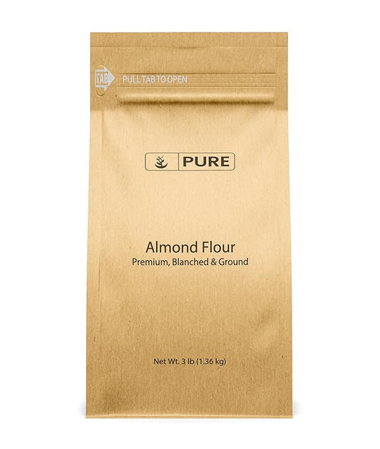 Pure Original Ingredients Almond Flour (3 lb) Blanched Almonds, Extra Fine, Grown in California