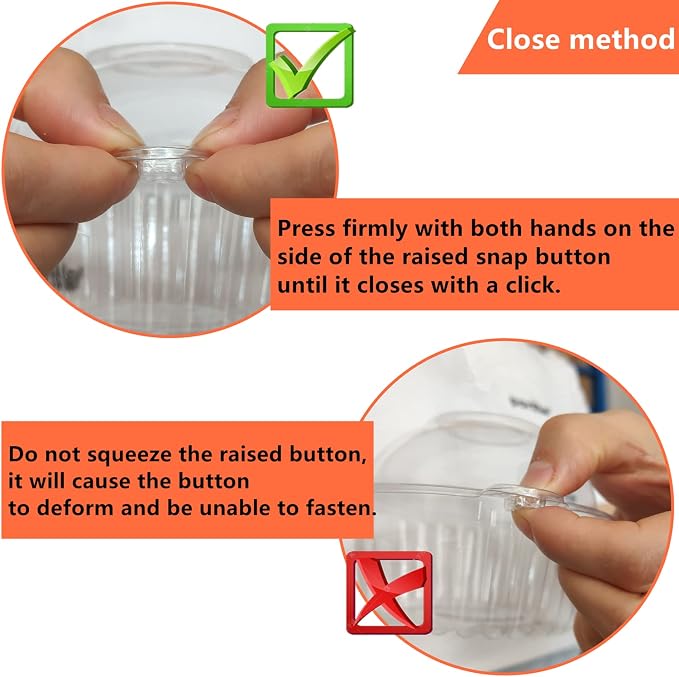 i-CHONY Individual Cupcake Container - 100pcs Cupcake Holder Plastic Disposable Clear Dome Single Cupcake Carrier Holder Muffin Individual Small Container Cases Box Cups