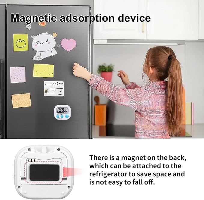 12 Pack Magnetic Digital Timers for Classroom & Kitchen – Loud Alarm Countdown Timer for Kids, Teachers, Cooking, Exercise – Large Display, Easy 3-Button Operation, Multi-Color