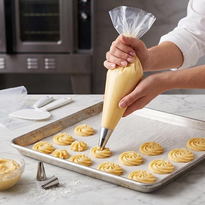 Cokuma 16-Inch Disposable Piping Bags for Decorating Pastry, 100 Pack | LDPE material, Large size, Food grade, Anti-burst, Slip-resistant, for decorating cakes cupcakes and cookies, BPA-free