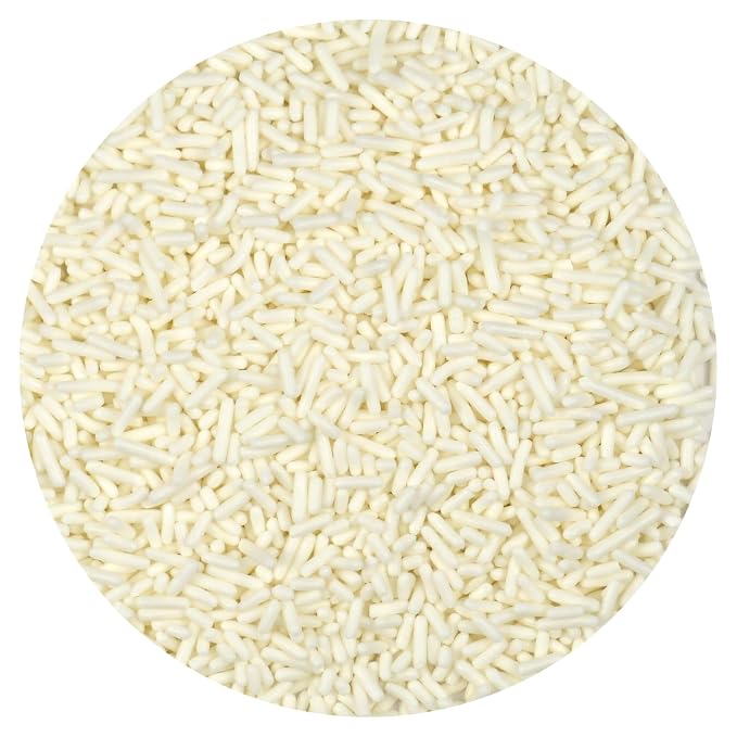 White Sprinkles Jimmies 3.17 oz, Sprinkles For Cake Decorating, Cake Sprinkles, Sprinkles For Baking, Ice Cream & More, The Hampton Candy Company
