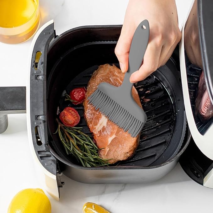 Basting Brush for Cooking, Heat Resistant Enlarged Brush Head Food Grade Silicone Effortless Cleaning Silicone Basting Brush, Dishwasher Safe Steel Core Silicone Brush for Oils Butter Marinades