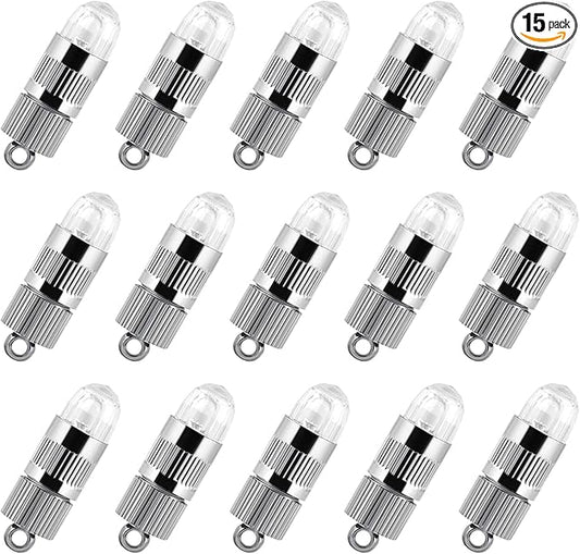 LIHAO 15x Battery Operated Mini LED Lights for Paper Lanterns, Balloons, Party Decorations, Non-Waterproof - Warm White