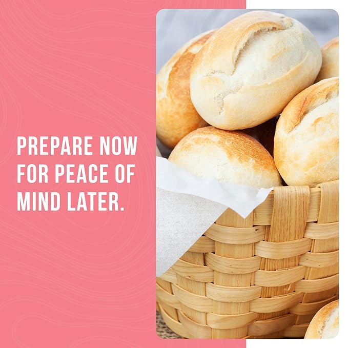 Bread and Roll Mix Can Emergency Food Supply, 48 Servings, 10 Year Shelf Life - Makes 6 Loaves or 72 Bread Rolls for Prepared Meals Ready to Eat