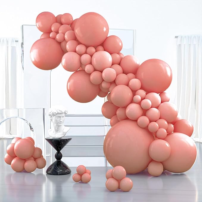 PartyWoo Dusty Pink Balloons 127pcs Different Sizes of 36 18 12 10 5 Inch Blush Pink Dusty Rose Boho Netural Balloon Arch Kit Garland for Baby Shower Princess Girl Birthday Party Decorations Pink-F01