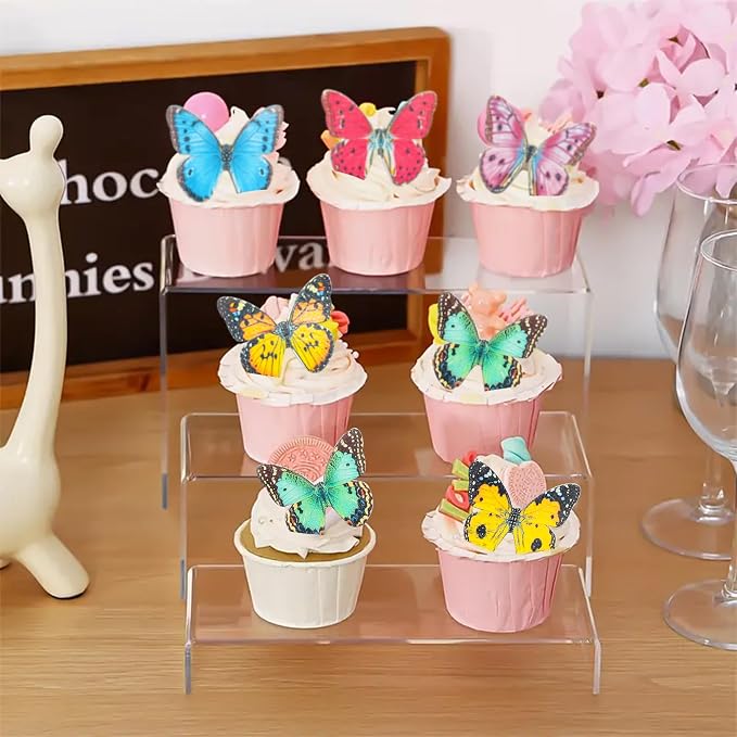 Gyufise 48Pcs Multicolor Butterfly Cake Decorations: Edible Wafer Paper Butterflies, Cupcake Toppers, Party Decorations, Birthday, Gender Reveal, Baby Shower, Wedding Anniversary, Kids Birthday