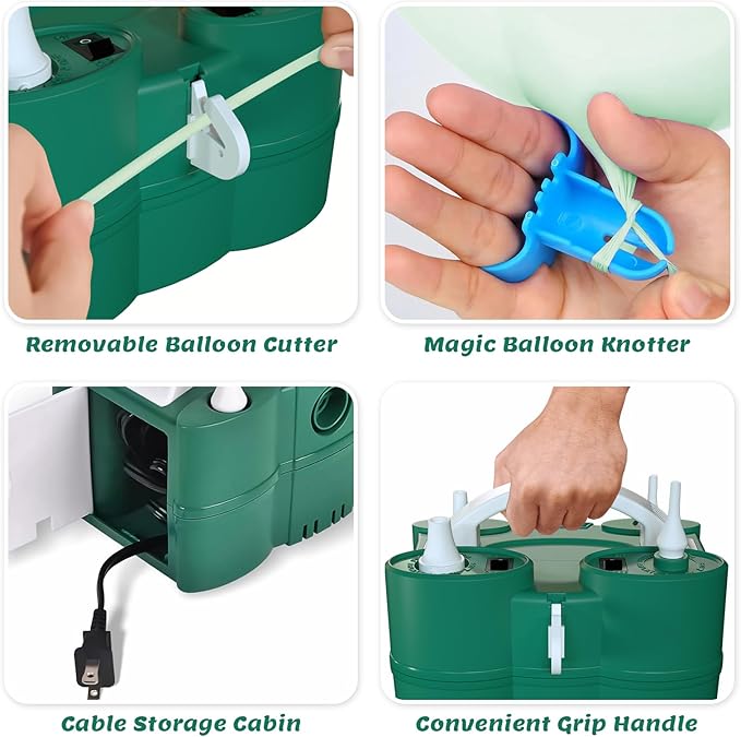 Balloon Pump Electric Party Decorations - Electric Balloon Pump for Balloon Arch Kit, Portable Dual Nozzle Balloon Inflator