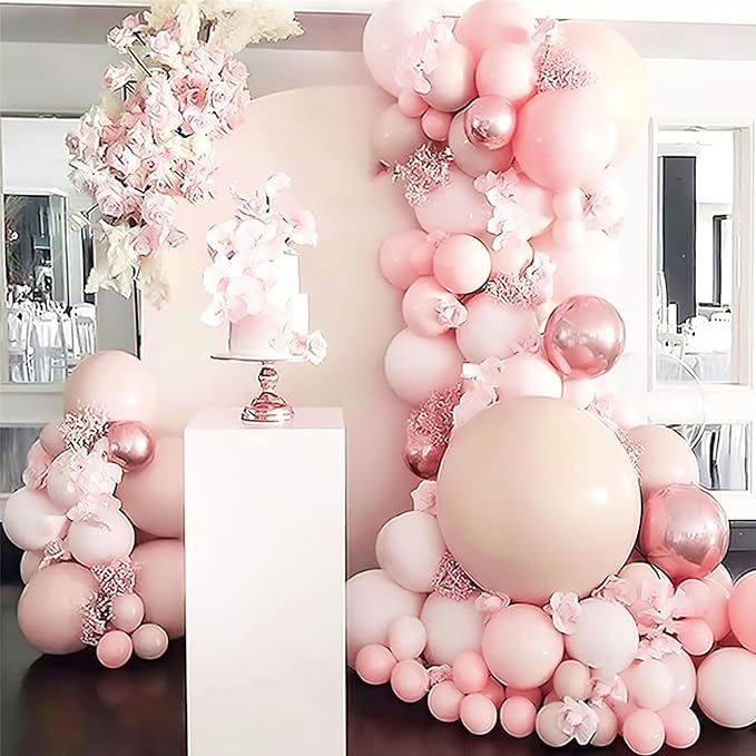 PartyWoo Pale Pink Balloons 127pcs Different Sizes of 36 18 12 10 5 Inch Light Pastel Baby Pink Balloon Arch Kit for Birthday Engagement Bachelorette Baby Shower Easter Party Decorations Pink-Q01