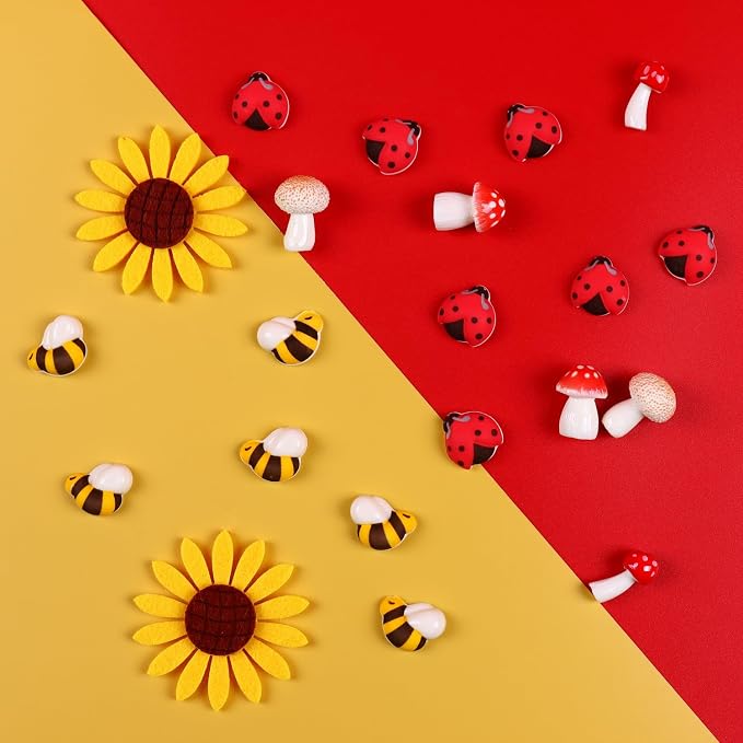 Edible Ladybug Cupcake Toppers 32pcs, Ladybug Icing Decorations for Cakes, Cupcakes, Ice Cream, Cookies, and Macarons
