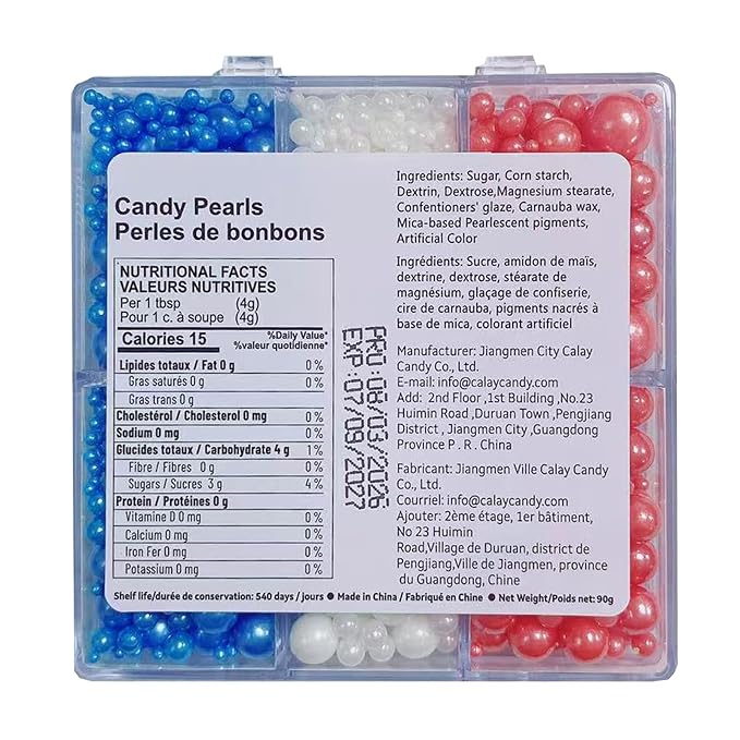 Sentovac Red White and Blue Pearls Sprinkles Edible Patriotic Sprinkle for Cake Decorating Candy Cookie Baking 4th of July Memorial Independence Day Decorations