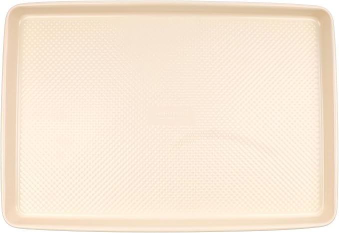 David Burke 17x11 Cookie Sheet with Chrome Cooling Rack – Carbon Steel, PFTE & PFOA Free, Oven Safe, Non-Toxic, Perfect for Baking and Roasting – Cream
