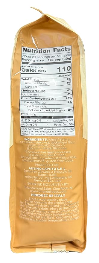 Antimo Caputo Gluten Free Pizza Flour 2.2lb - All Natural Multi Purpose Flour & Starch Blend for Baking Pizza, Bread, & Pasta (3 Pack)