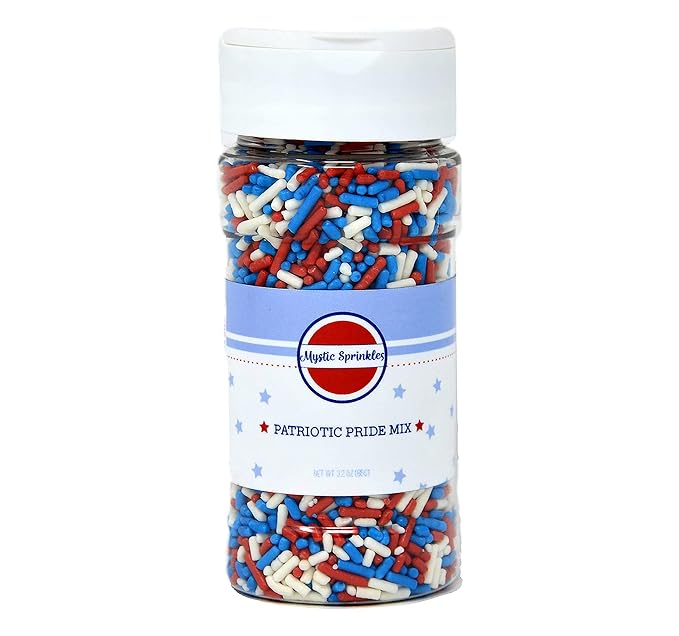Mystic Sprinkles Fourth of July Sprinkles Mixes (Patriotic Pride Mix 3.2oz)