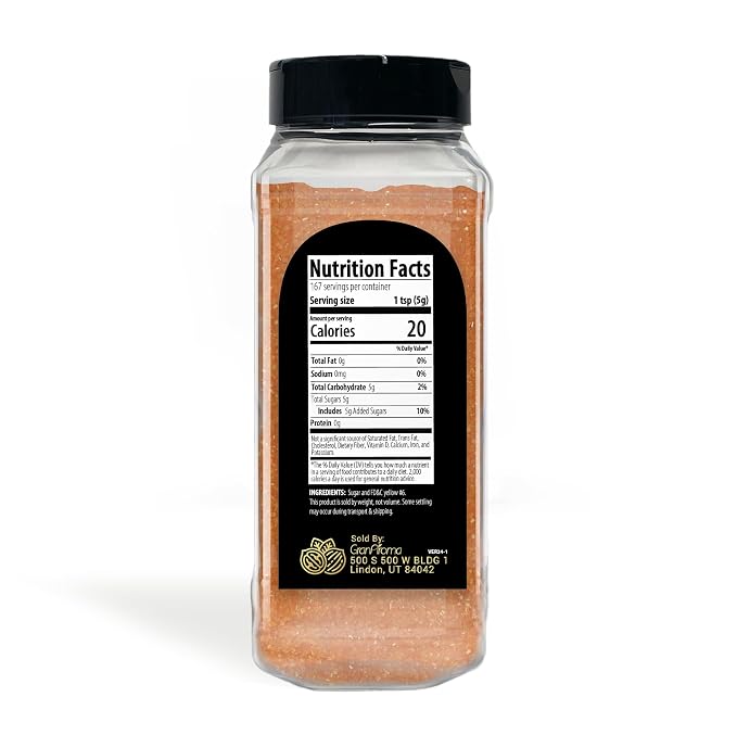 GranAroma Orange Sanding Sugar, Decorative, Cookies & Sweets (1.85 Pound)