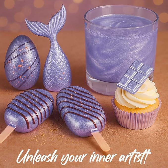 Purple Edible Glitter for Drinks 20g - Purple Edible Glitter for Cakes Cocktails Cake Decoration Sprinkles - Purple Luster Dust for Cocktail & Cake Topper Chocolate Baking Decorating Fondant Cookies - Drink Shimmer Spray - Food Grade Vegan, Kosher, Hal...