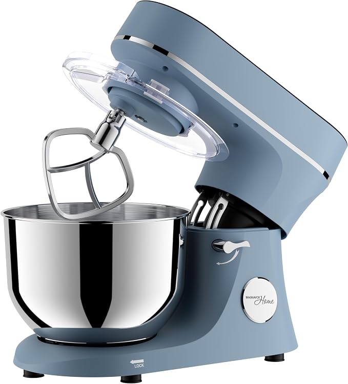 Magnavox Home, 6.3 qt Digital Touchscreen Stand Mixer, 11 Speeds, Blue