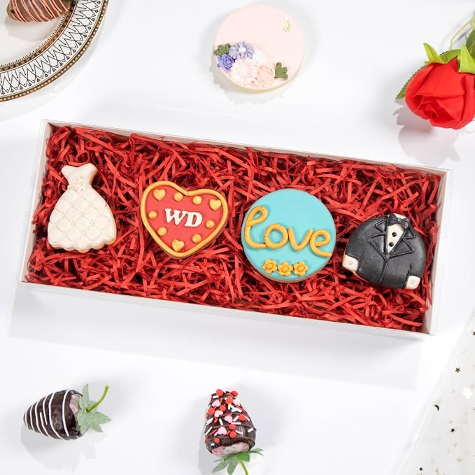 RomanticBaking 20Pack 12x4.8x2Inch Easter Day Clear Cookie Boxes Chocolate Covered Strawberry Boxes Bakery Packaging for 12 Truffle Cakesickle Gift Mother's Day Christmas Valentine's