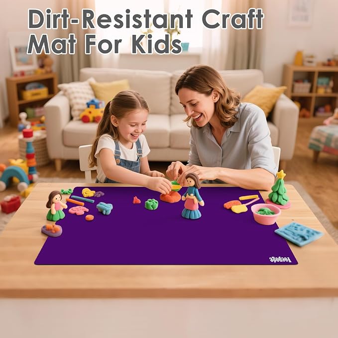 31.5" x 23.6" Extra Large Silicone Mat for Resin Casting, Epoxy and Crafts, Nonstick Silicone Sheet for Jewelry Casting Molds, Countertop Protector Mat Heat Resistant Placemats by Foepoge, Purple