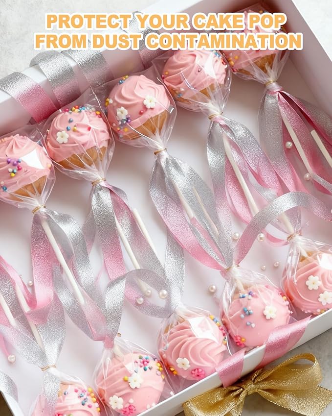 Wood Cake Pop Stand Kit 48 Holes with Spinning Base, Wooden Lollipop Holder Candy Table Display Decorative Dessert Stand with Cake Pop Scooper, Paper Sticks, Clear Treat Bags & Twist Ties