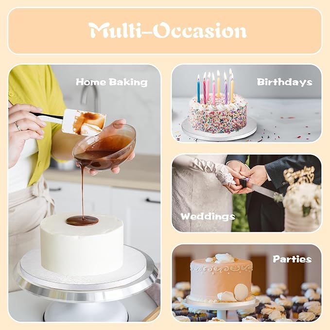 14 Inch Cake Drums,Smooth Edge Cake Board Round White(12-Pack) 1/2 Inch Thick,Sturdy Cake Boards for Birthday Wedding Heavy or Multi-Tiered Party Cakes