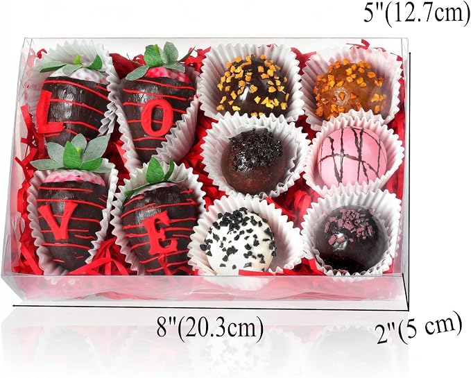 20Pack 8x5x2Inches Full Clear Cookies Boxes Bakery Boxes Strawberries Boxes Chocolate Bomb Cakesickle Mini Cake Cinnamon Roll Box