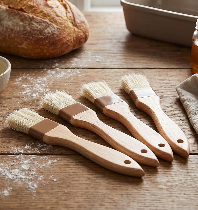 4 Pcs Pastry Brush for Baking, Pastry Brushes Cooking Brush, Heat Resistant, Kitchen Brushes for Oil, BBQ Grill, Butter Sauce, Baking