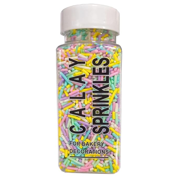 Sentovac Easter Jimmies Sprinkles Edible for Cake Decorating Pastel Sprinkles Sugar Candy Cookie Cupcake Topper Ice Cream Baking Decorations Easter Vanlentine Christmas Supplies 3.53oz