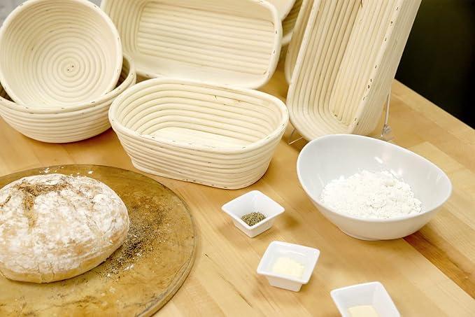 Frieling Round Proofing Basket, Brotform Bread Rising Banneton and Serving Basket, 7-Inch