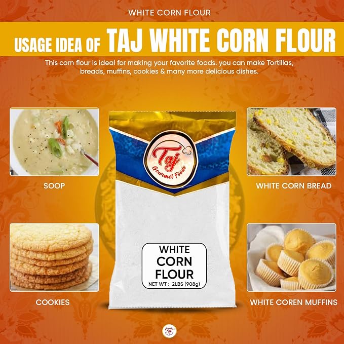 TAJ White Corn Flour, 2-Pounds