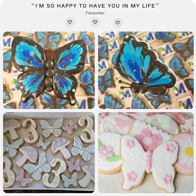 LUBTOSMN Butterfly Cookie Cutter Set-5 Piece-Butterfly Fondant Biscui Cutters