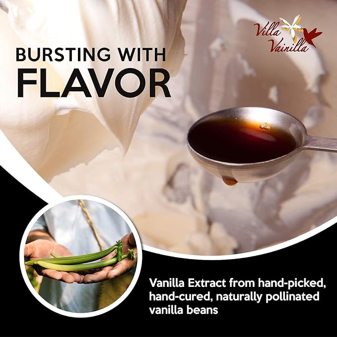 Villa Vainilla Pure Vanilla Extract - Premium Concentrated Vani, Real, Natural, Gourmet Flavor from Mexico (8.4 Fl O Vanilla Extract and Elixir)