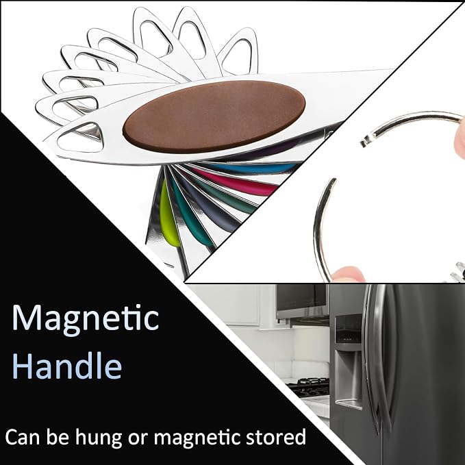 Magnetic Measuring Spoons Set Includes 7 Stainless Steel Magnetic Measuring Spoons,Nesting Measuring Spoon Teaspoon with Leveler for Dry or Liquid Ingredients (8, Colorful)