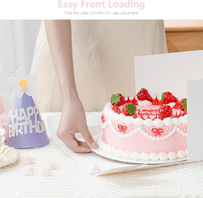 3 Pack Cake Boxes 12 Inch, White Square Cake Boxes with Cake Boards, Disposable Cardboard Cake Containers with Lids for Pastry Donuts Pies Cookies Dessert Wedding Birthday Party (12×12×8 In)