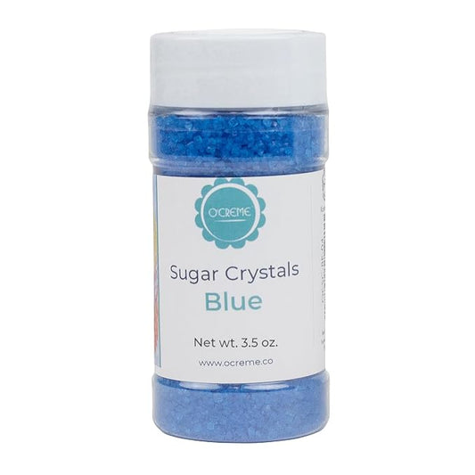 O’Creme Sugar Crystals - Coarse Sugar for Cookie Decorating - Eye-Catching Sugar Crystals – Coarse Sugar for Unique Cake Toppings, Cupcakes and Cookies – Ideal Decoration Solution - 3.5 Ounce Blue