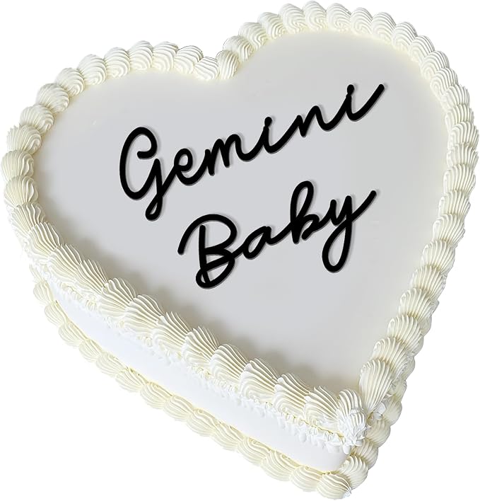 Gemini Cake Topper – Zodiac Birthday Decoration for Gemini Season, Horoscope Party Supplies for Baby or Adult Birthday (gemini baby black)