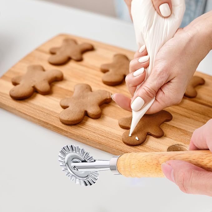 MAGICLULU Cookie Impression Mold Zinc Alloy Baking Cutter Tool Fluted Biscuit Cookie Cutter for Home Kitchen Baking and Party 2.54X1.57 Inch