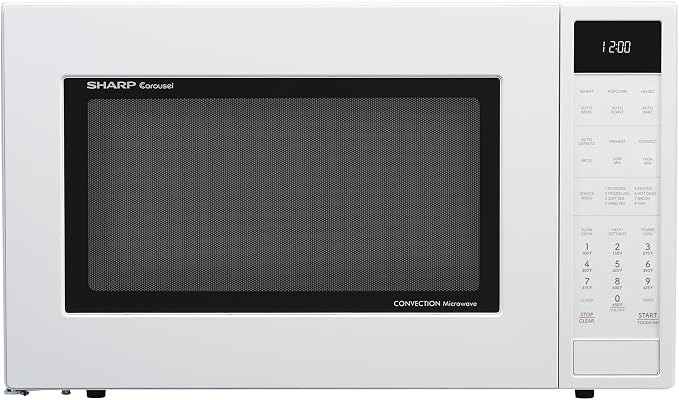 SHARP SMC1585KW Convection Countertop Microwave Oven with Removeable 15.4" Carousel Turntable, 1.5 Cubic Feet, 900 Watt, Sensor Cooking, White