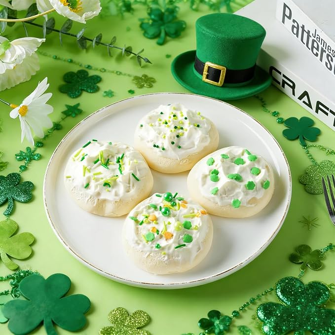 St. Patrick's Day Sprinkles Mix, 6.5oz - Green & White Jimmies, Nonpareils, Shamrocks for Cake Decorating, Cookie, Cupcake, Ice Cream Topper, St Patty's Day Baking Supplies
