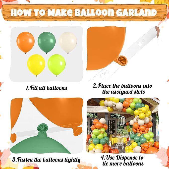 Fall Balloon Arch Garland Kit, Retro Orange Sage Green Yellow Sand White Nude Fall Colored Balloons for Fall Decorations Thanksgiving Party Bridal Wedding Birthday Festival BackDrop
