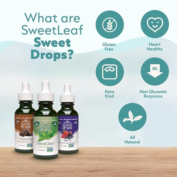 SweetLeaf Sweet Drops English Toffee Liquid Stevia Sweetener, Non-GMO, 2 Fluid Ounce (Pack of 3)