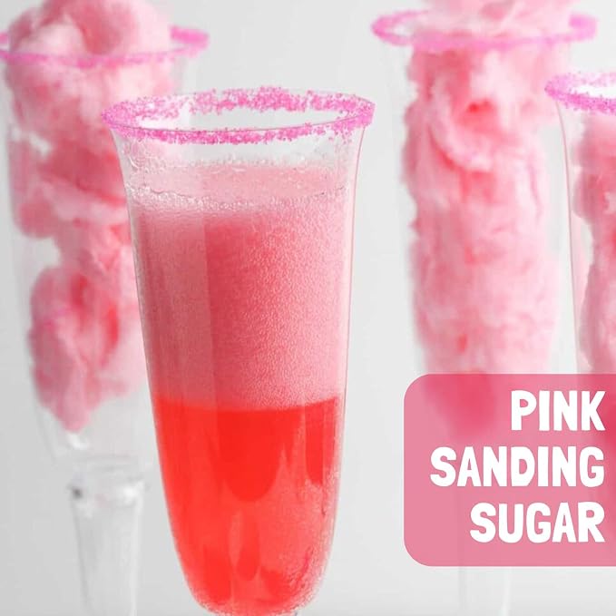 Pink Sanding Sugar | Pink Sprinkles | Edible Coarse Sugar Crystals | For Baking Dessert Decorating, Cake, Cupcake, Cookie, Ice Cream | Valentine's Day Wedding Holiday Party | 4.6 Ounces
